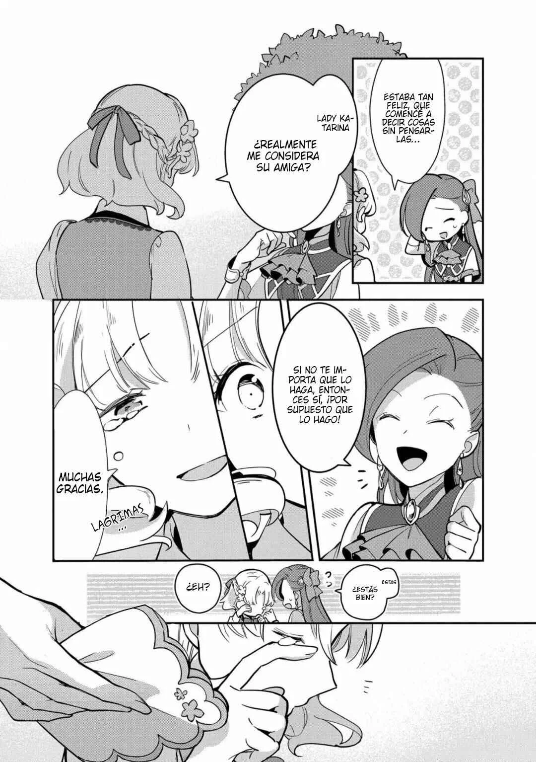 Otome Game no Hametsu Flag shika nai Akuyaku Reijou ni Tensei shite shimatta... Zettai Zetsumei! Hametsu Sunzen Hen Capítulo 13: Si pudiéramos ser amigos - Page 17