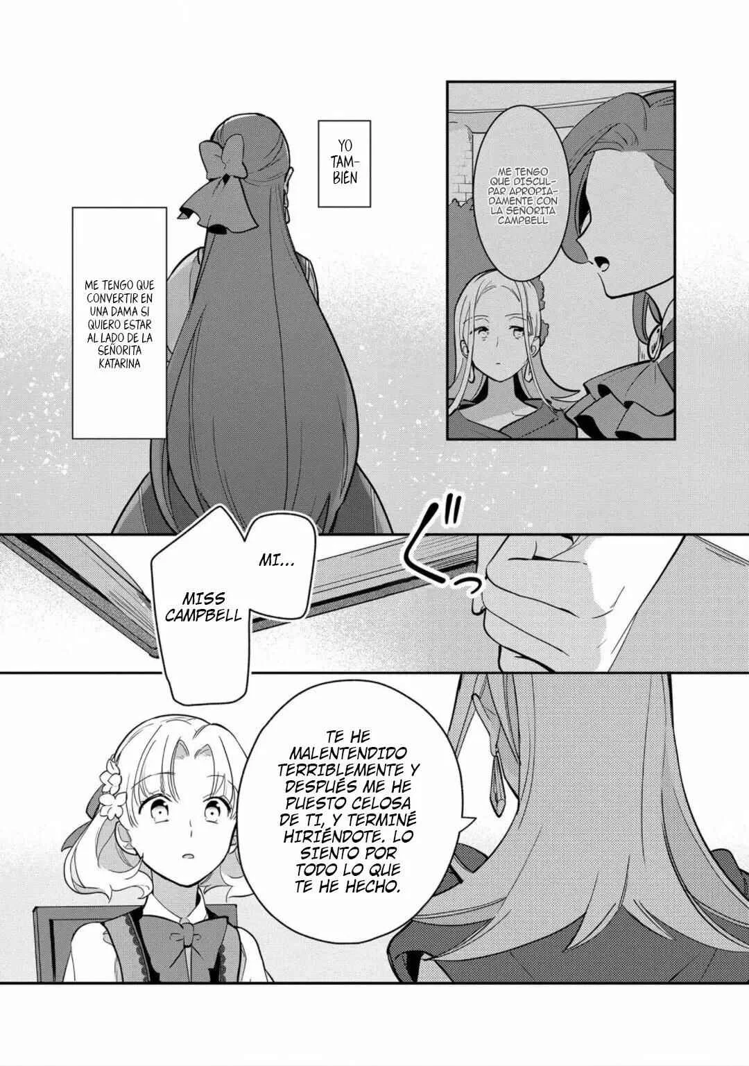 Otome Game no Hametsu Flag shika nai Akuyaku Reijou ni Tensei shite shimatta... Zettai Zetsumei! Hametsu Sunzen Hen Capítulo 13: Si pudiéramos ser amigos - Page 23