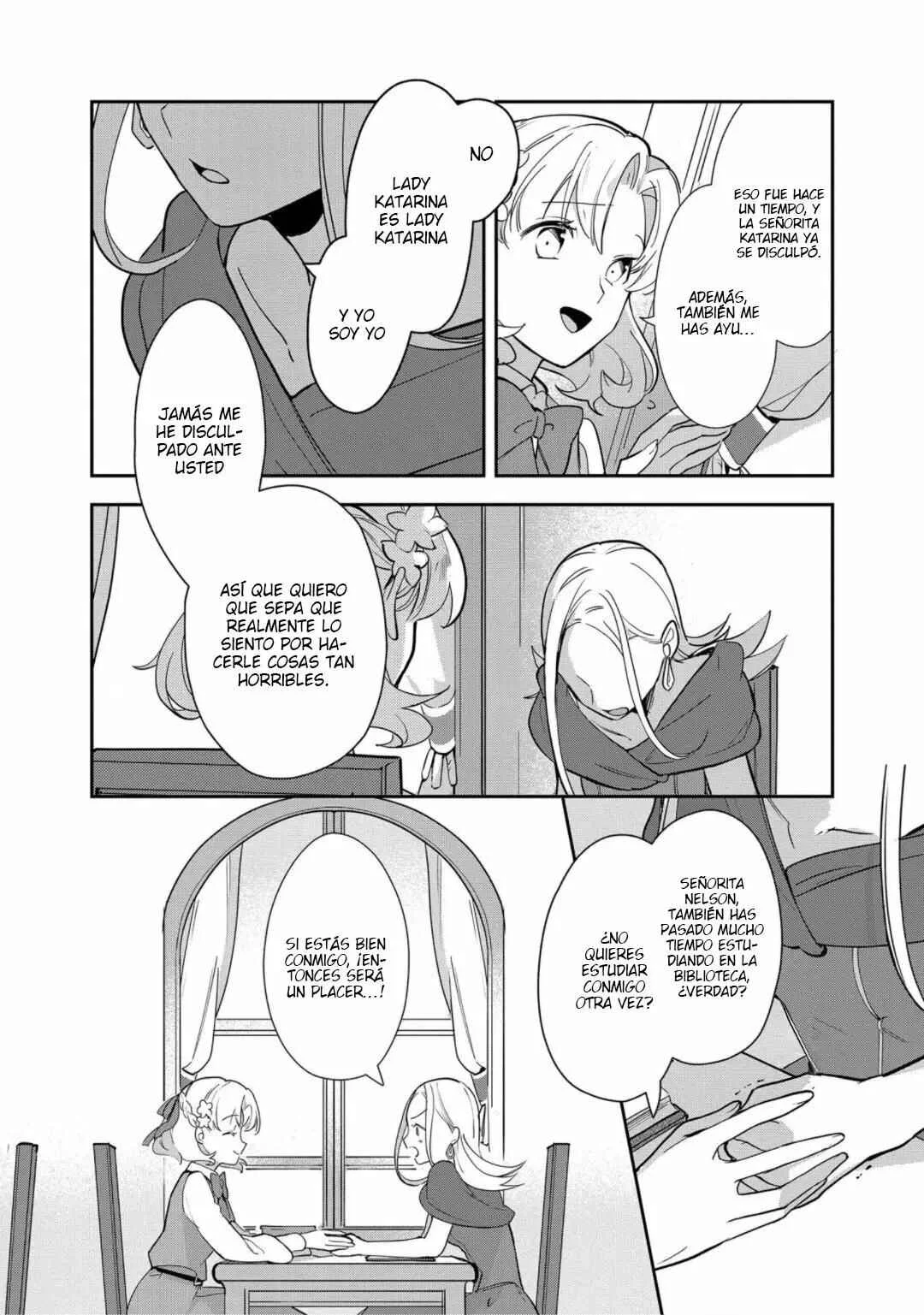 Otome Game no Hametsu Flag shika nai Akuyaku Reijou ni Tensei shite shimatta... Zettai Zetsumei! Hametsu Sunzen Hen Capítulo 13: Si pudiéramos ser amigos - Page 24