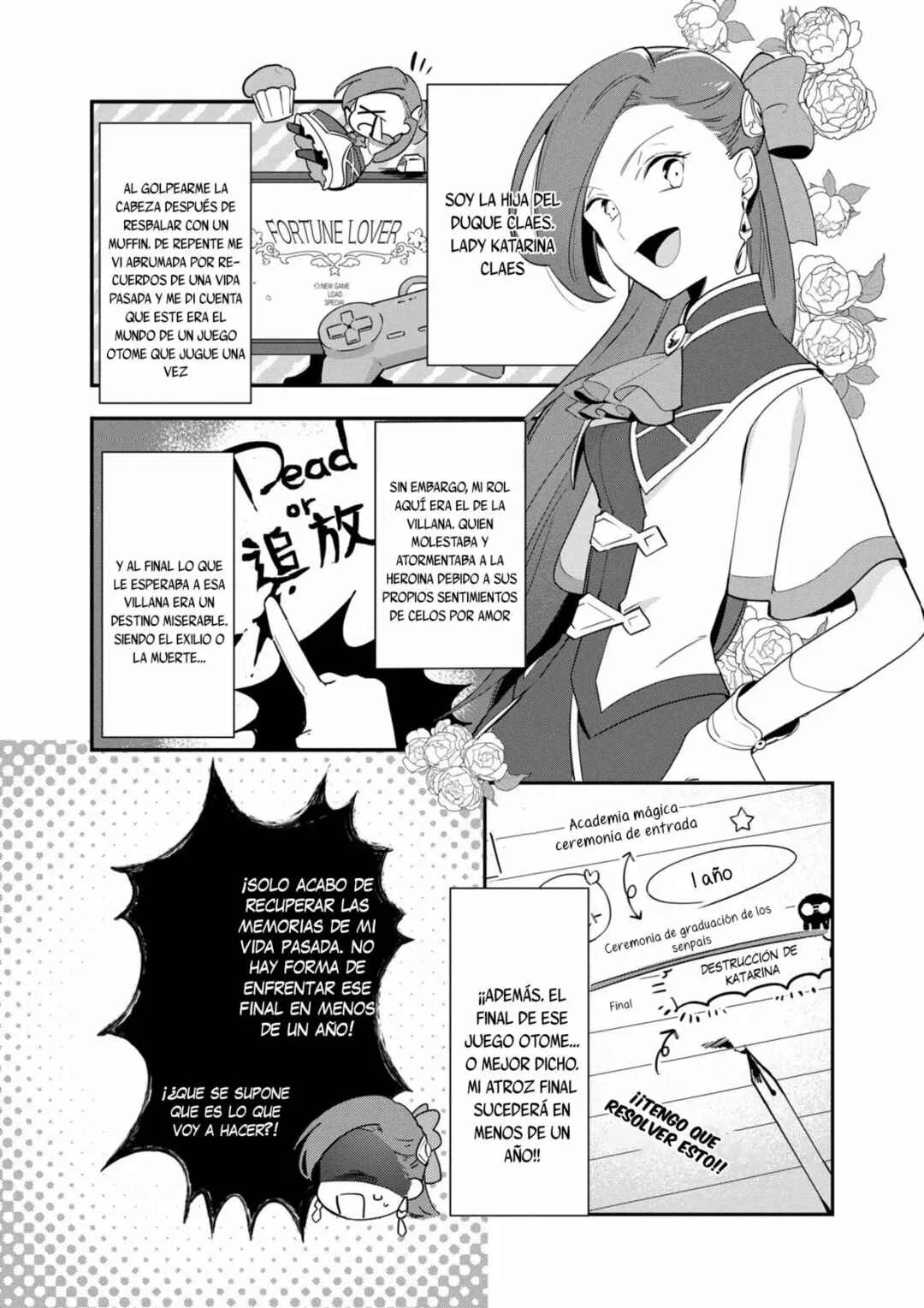 Otome Game no Hametsu Flag shika nai Akuyaku Reijou ni Tensei shite shimatta... Zettai Zetsumei! Hametsu Sunzen Hen Capítulo 2 - Page 1