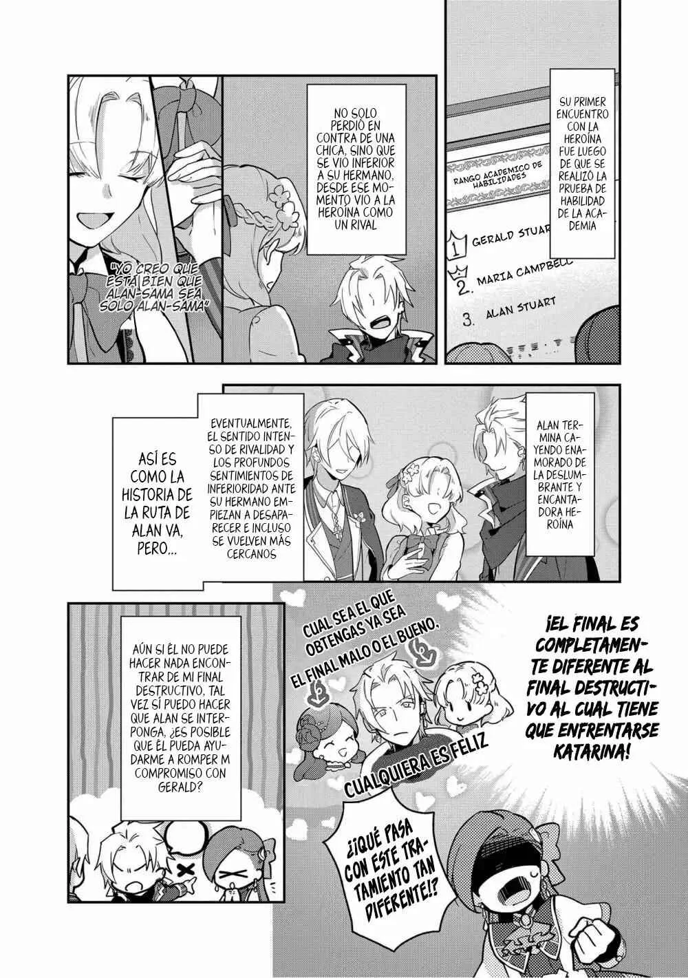 Otome Game no Hametsu Flag shika nai Akuyaku Reijou ni Tensei shite shimatta... Zettai Zetsumei! Hametsu Sunzen Hen Capítulo 5: La debilidad de Gerald - Page 13