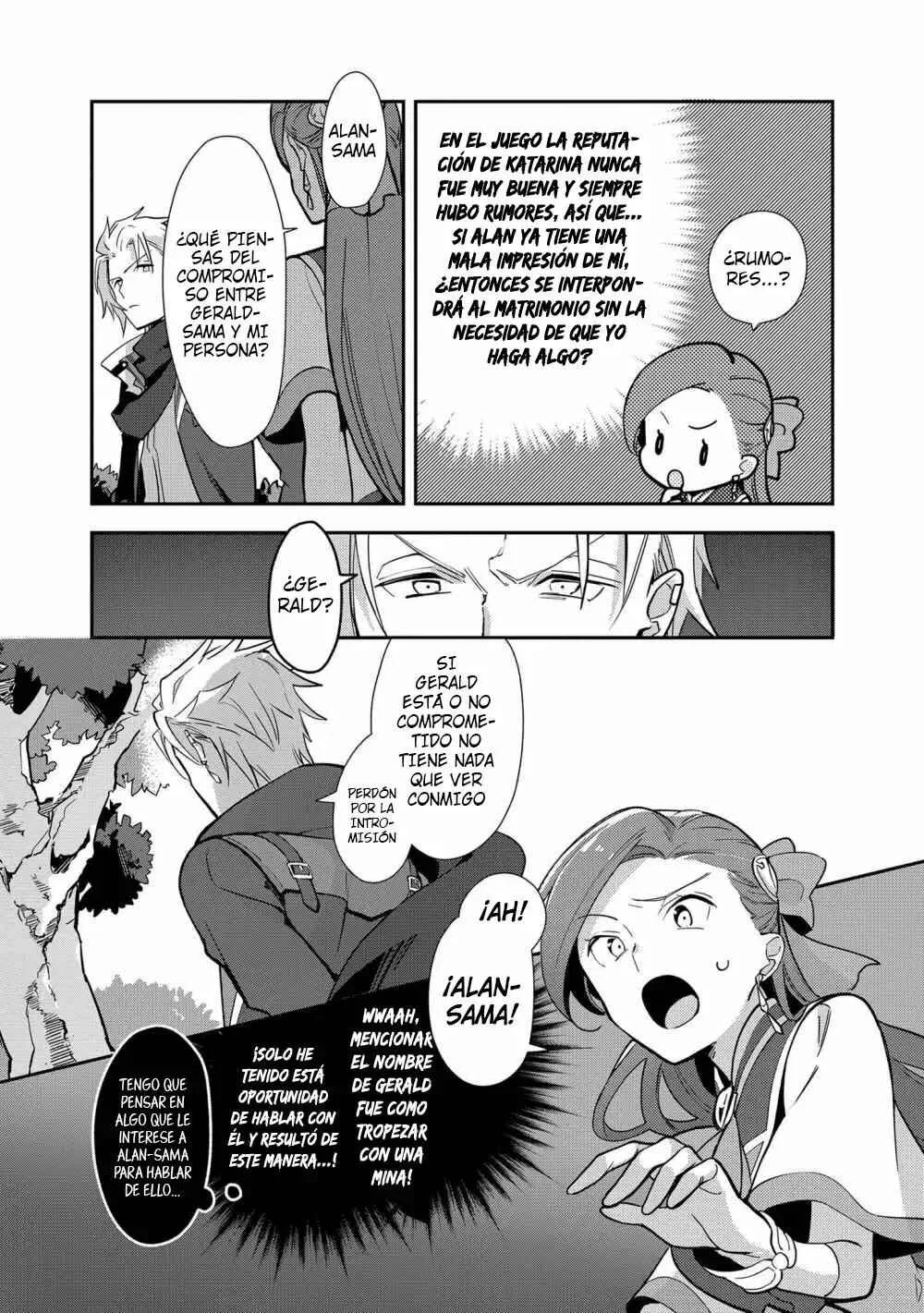 Otome Game no Hametsu Flag shika nai Akuyaku Reijou ni Tensei shite shimatta... Zettai Zetsumei! Hametsu Sunzen Hen Capítulo 5: La debilidad de Gerald - Page 15