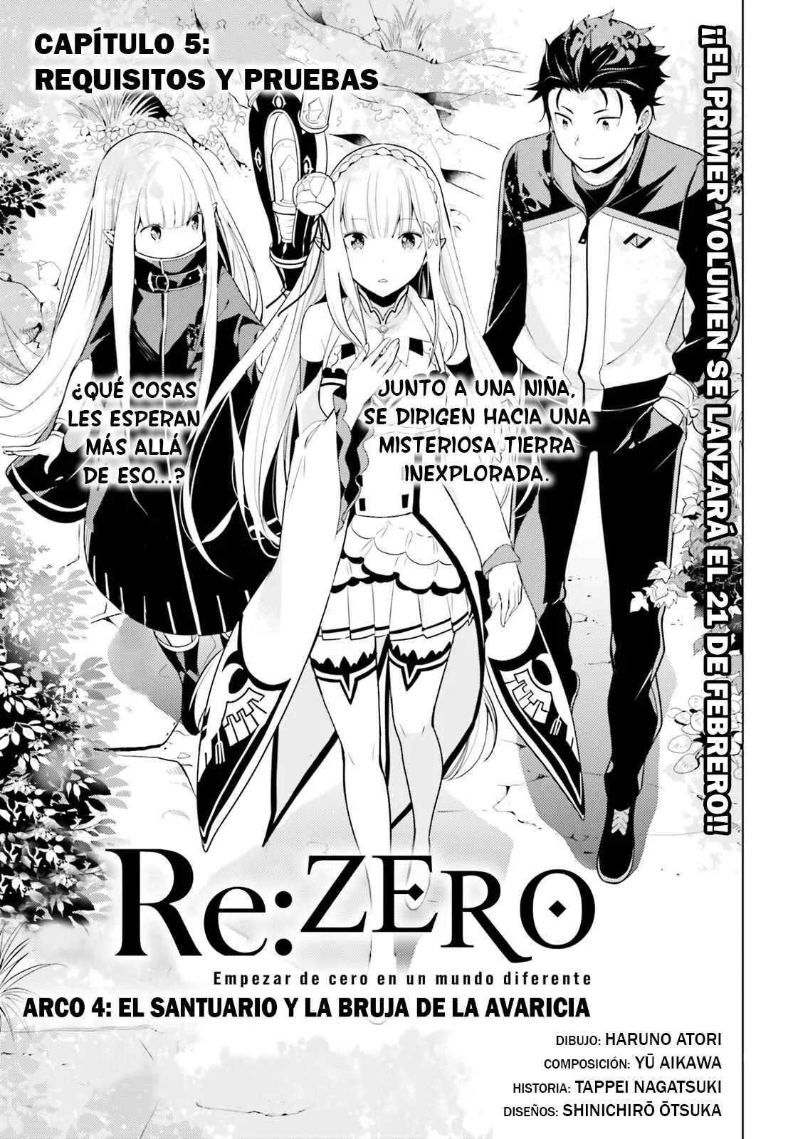 Re:Zero kara Hajimeru Isekai Seikatsu: Dai 4-shou—Seiiki to Gouyoku no Majo Capítulo 5: Requisitos y Pruebas - Page 1