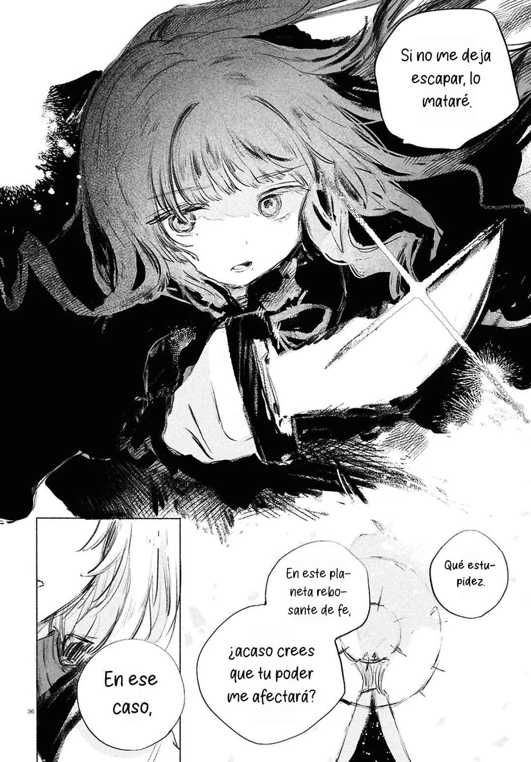 Shoujo Seikan Hyouryuuki Capítulo 2: El planeta de Dios - Page 36