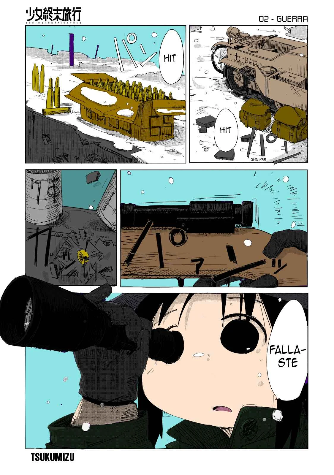 Shoujo Shuumatsu Ryoukou Capítulo 2: (full color) Guerra - Page 2