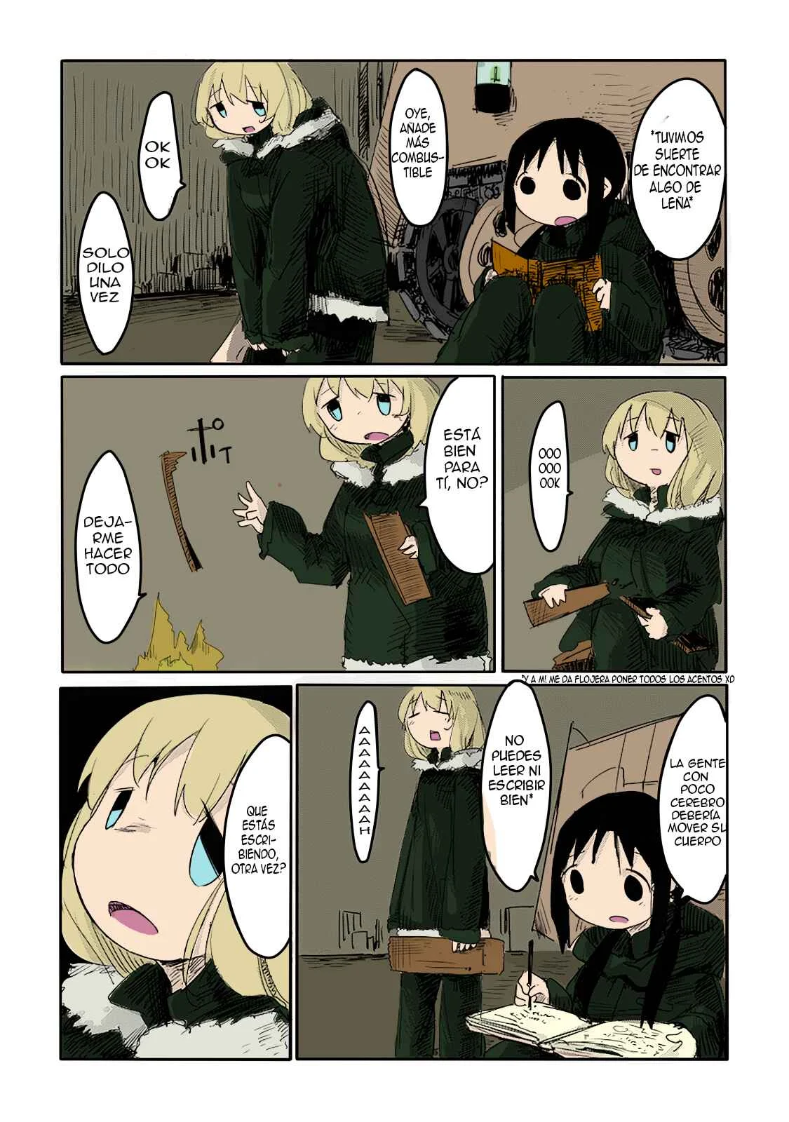 Shoujo Shuumatsu Ryoukou Capítulo 3: (Full color) Baño - Page 4