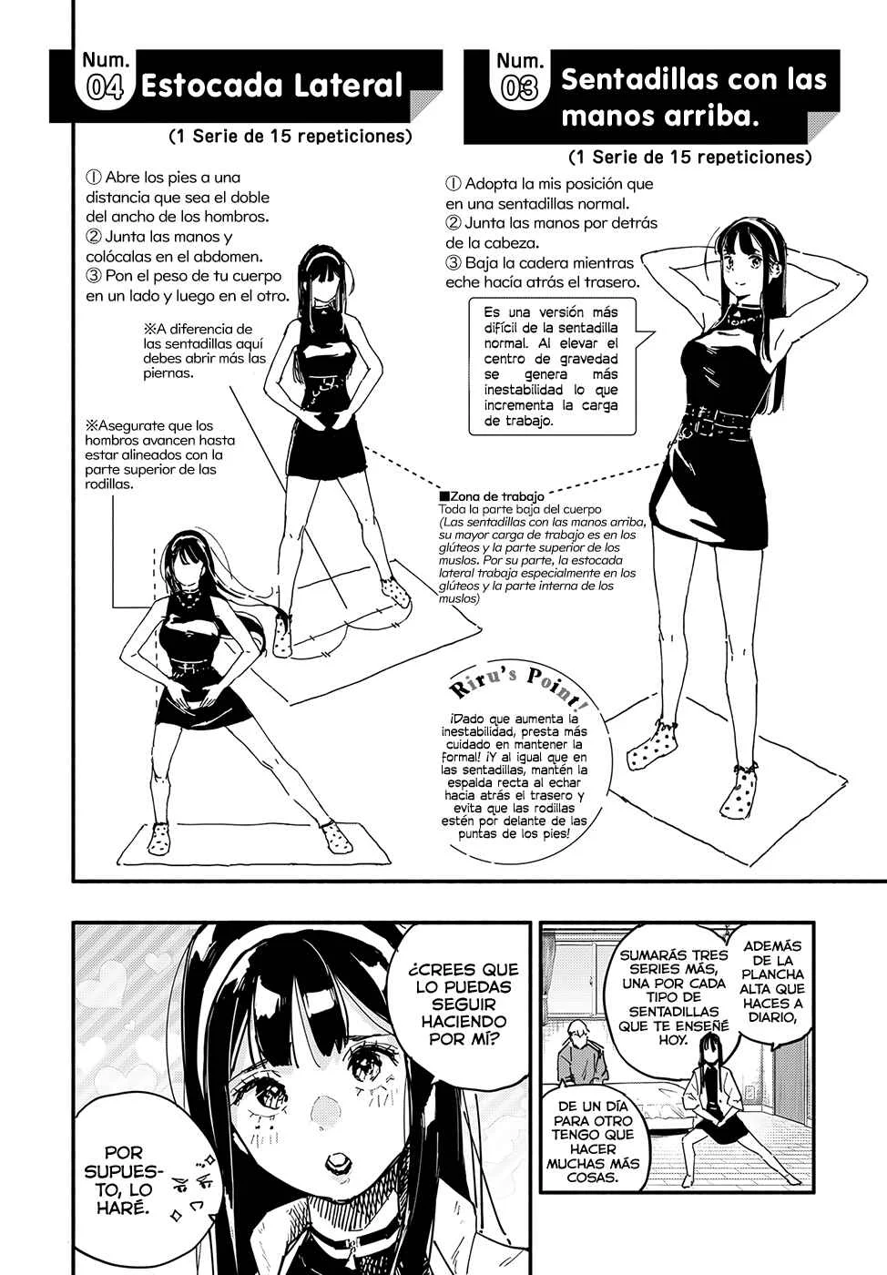 TakuTore! Capítulo 2: 2 tipos de sentadillas y estocada lateral - Page 9