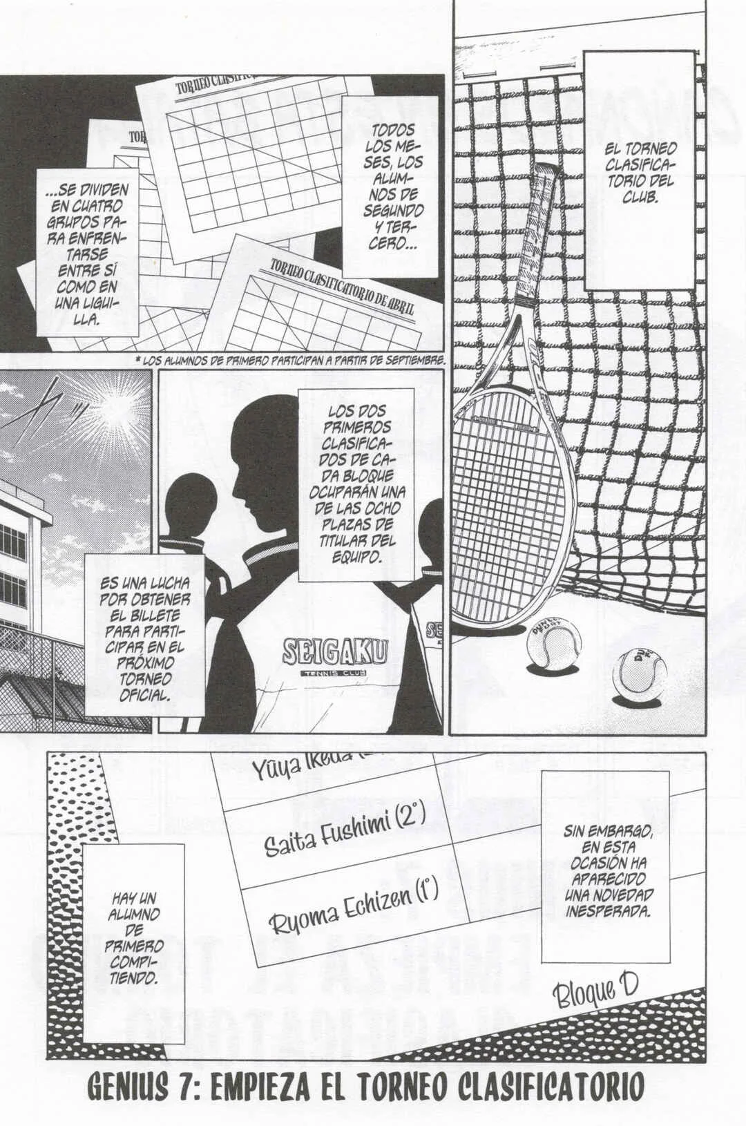 Tennis no Oujisama Capítulo 7: ¡Empieza el torneo clasificatorio! - Page 1