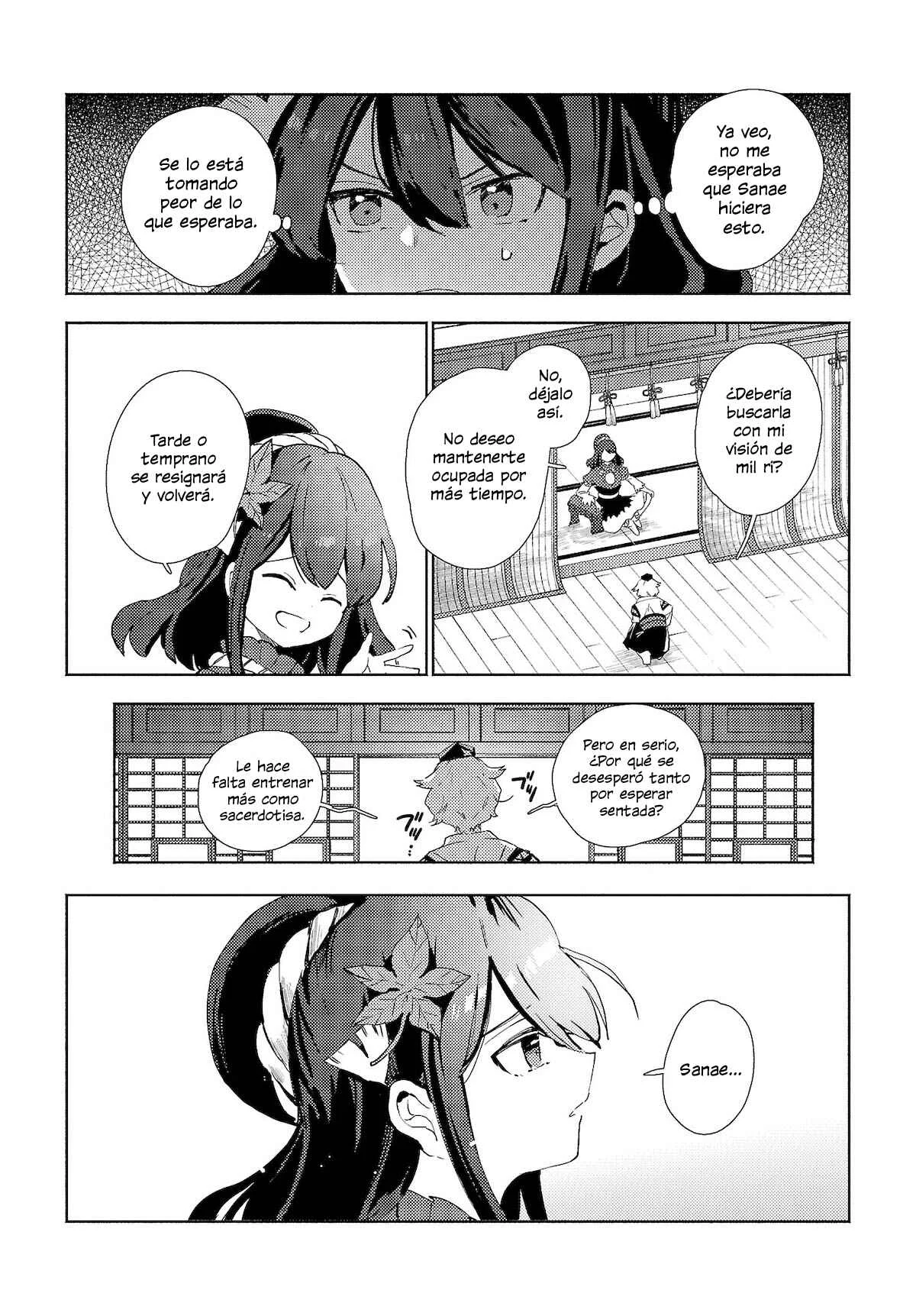 Touhou Project Niji Sousaku Series - Sanae-san wa Iedechuu! Capítulo 1.2: El primer trabajo de Sanae-san - Page 8