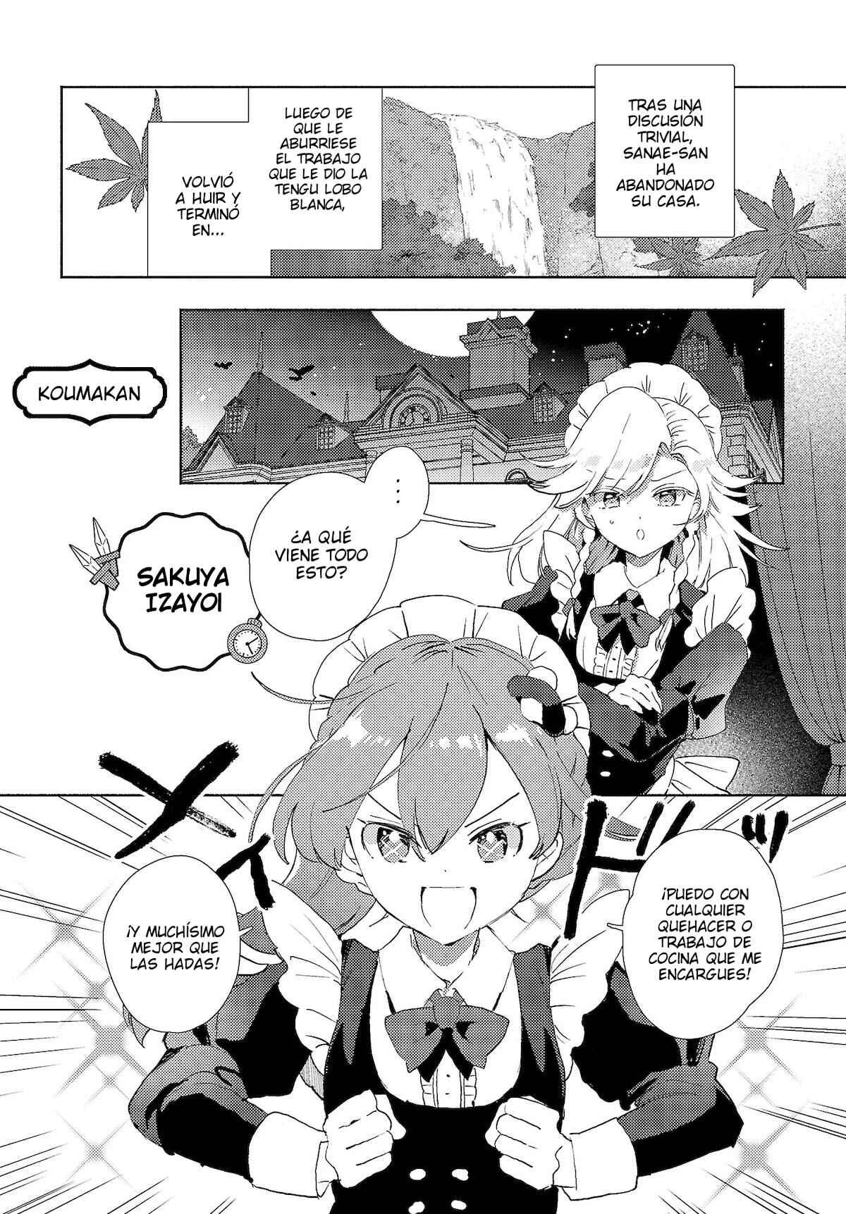 Touhou Project Niji Sousaku Series - Sanae-san wa Iedechuu! Capítulo 2.1: Sanae-san será una sirvienta - Page 2