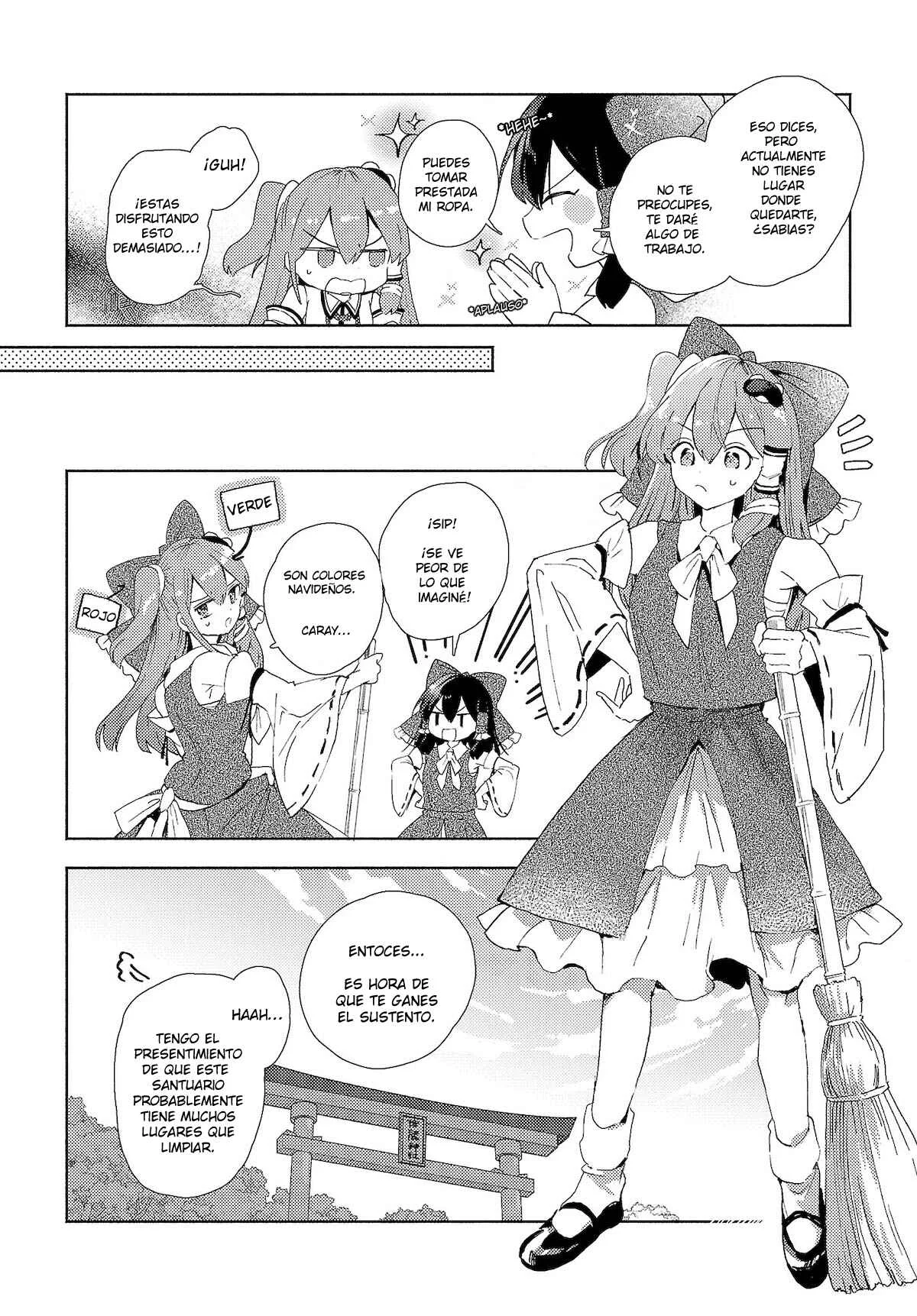 Touhou Project Niji Sousaku Series - Sanae-san wa Iedechuu! Capítulo 3.1: Sanae-San se convierte en otra Sacerdotisa (Parte1) - Page 4