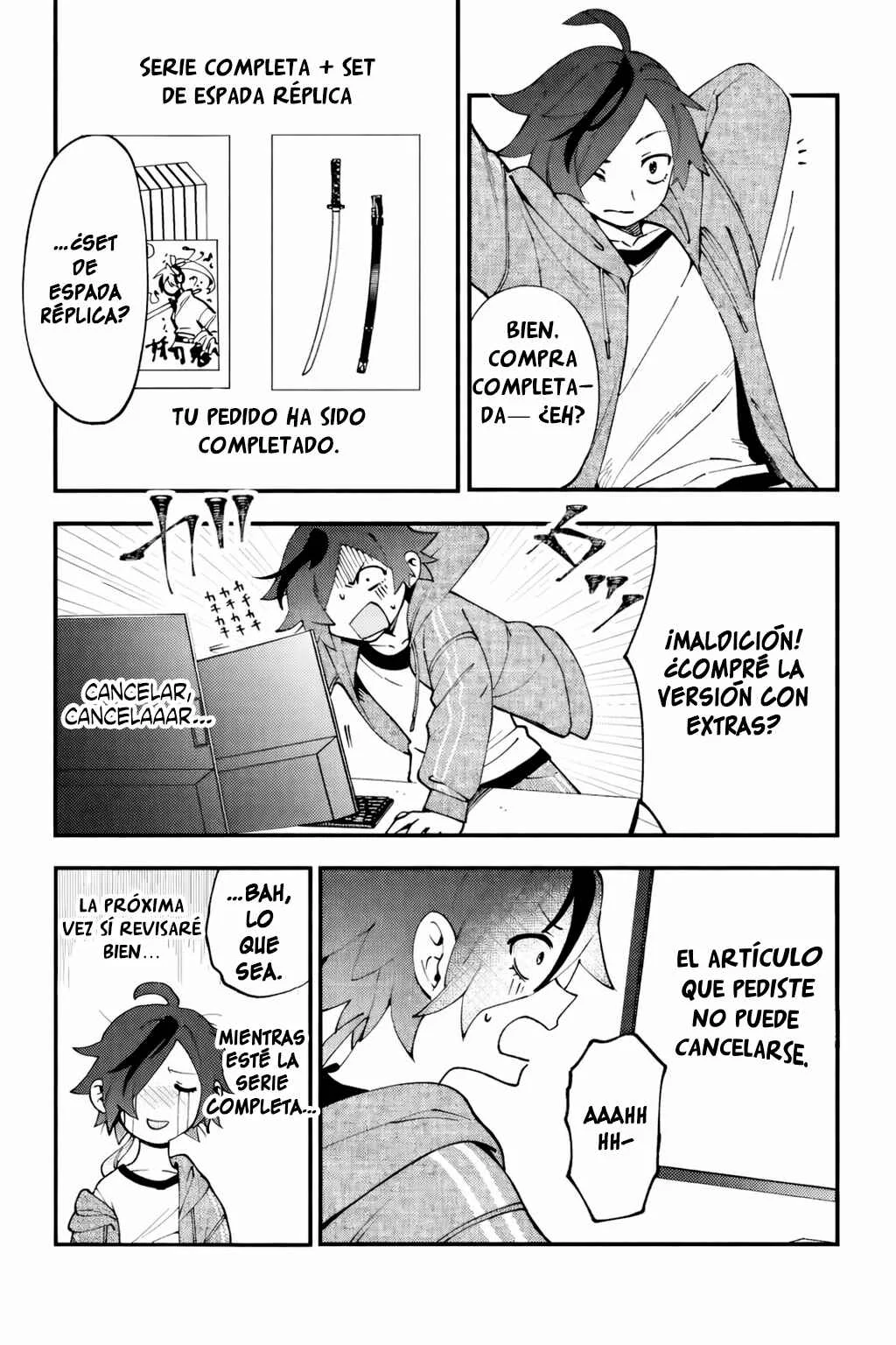 Tsuuhan de Katta Youtou ga Gachi Datta ~Tameshigiri Shitara Kuukan ga Sakete Isekai ni Tobasareta Ageku, Densetsu no Yuusha da to Kanchigai Sarete Komatteimasu~ Capítulo 1: ¡Solo hice un corte nada más! - Page 8
