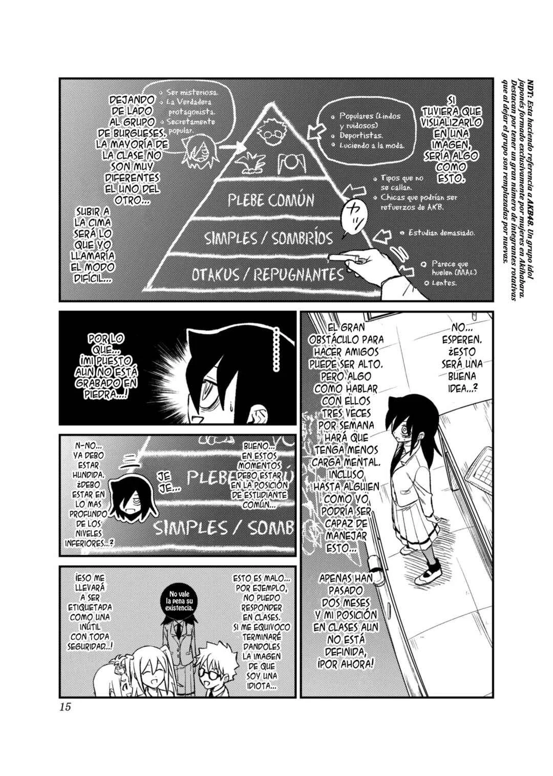 Watashi ga Motenai no wa Dou Kangaete mo Omaera ga Warui! Watashi ga Moshimo no Tomoko nara Motenai Douri ga Aru Hazu Nai! Capítulo 1: Lamento 1: Como no soy popular, ¿Qué pasaría si... Evalúo mi posición en la clase? - Page 13